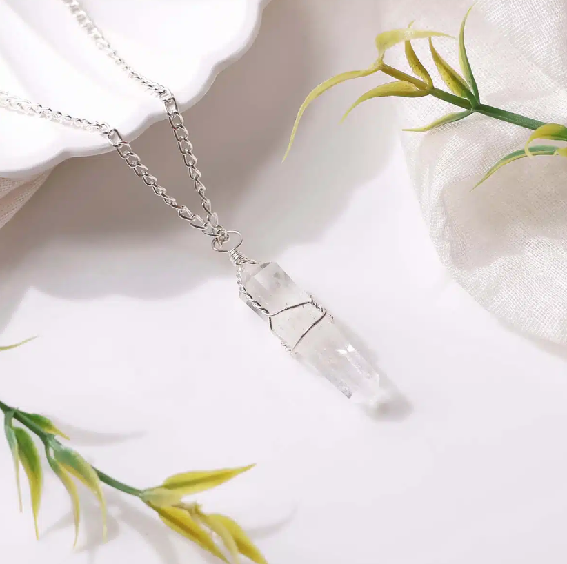 Clear Quartz Double Terminator Pencil Pendant