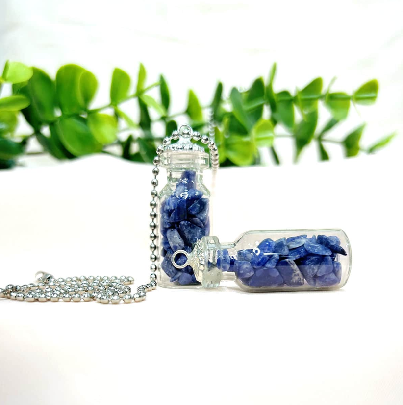 Small Sodalite Bottle Pendant,Mini Jar Bottle Pendant