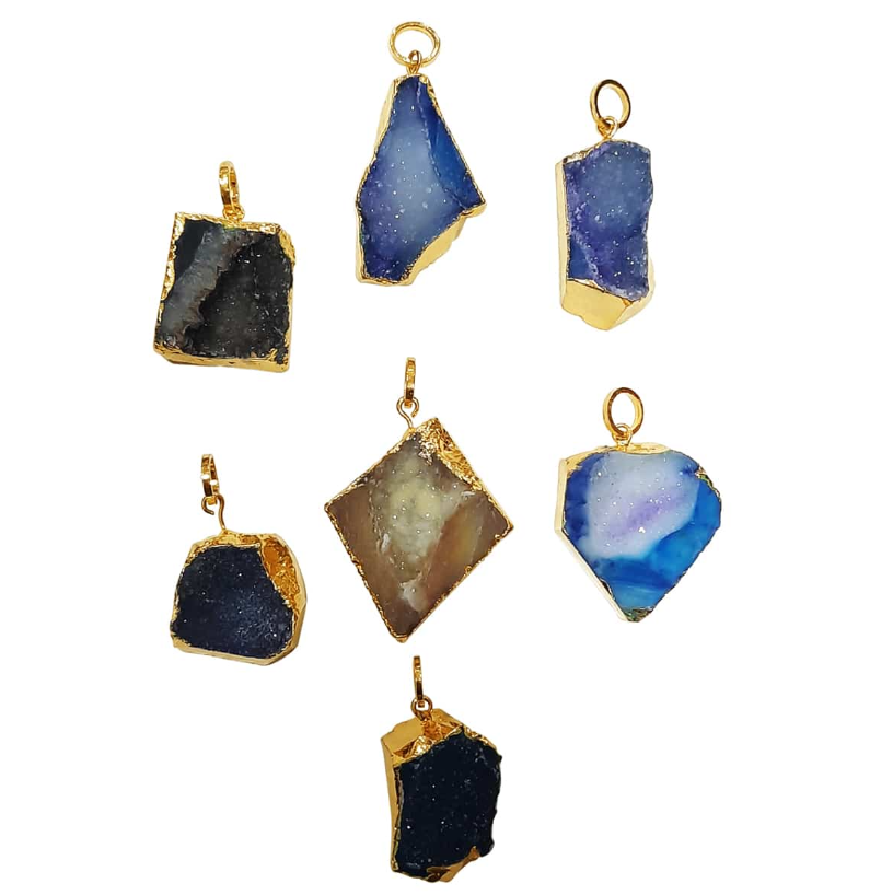 Multicolor Druzy Agate Pendant