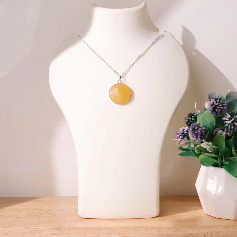 Golden Quartz Round Pendant