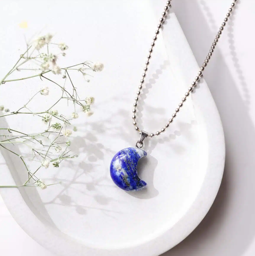 Lapis Half Moon Pendant