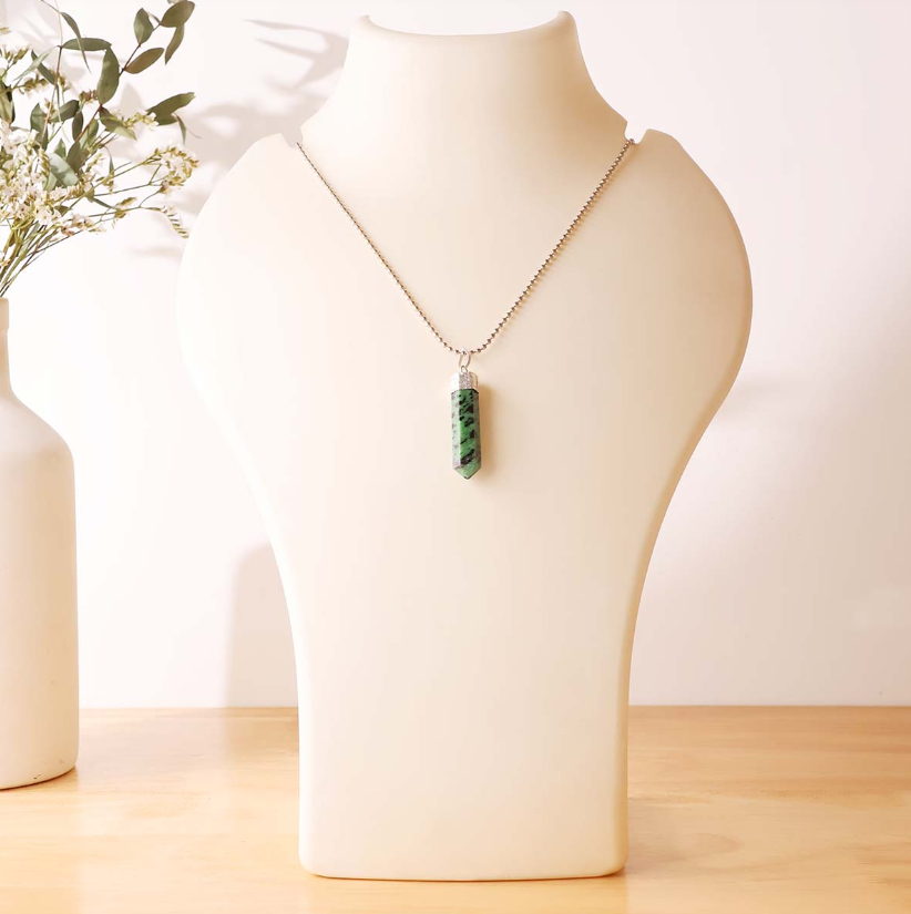Ruby Zoisite Pencil Pendant