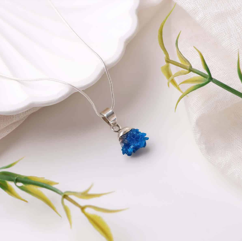 Cavansite Silver Pendant