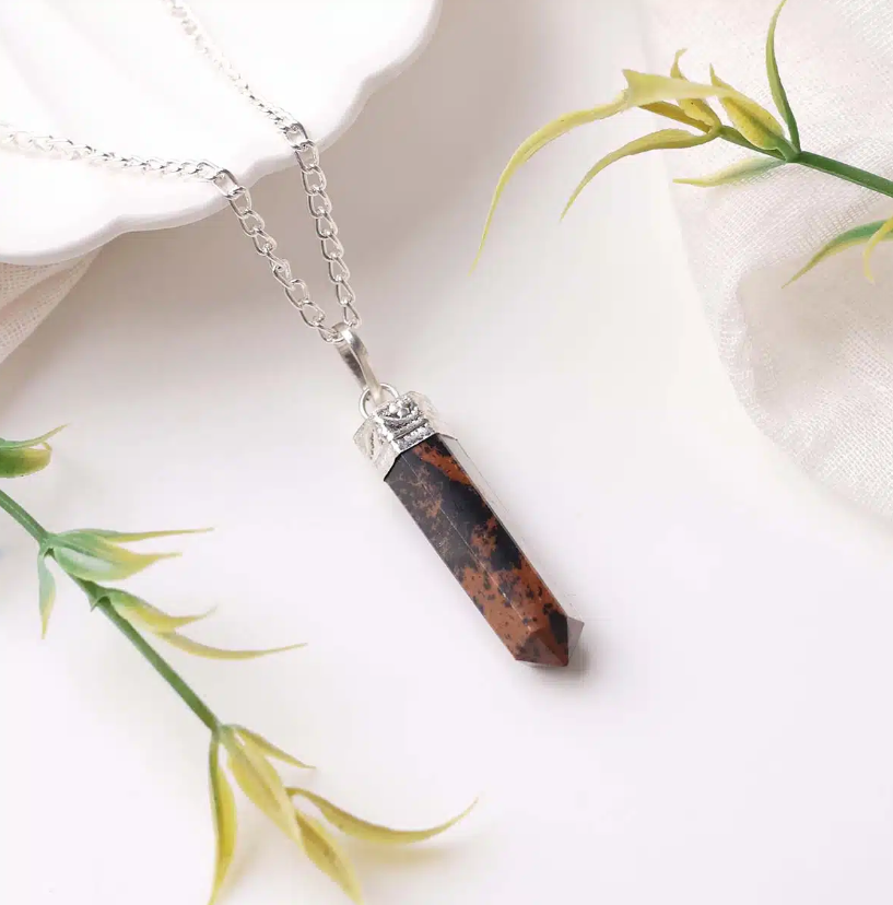 Mahogany Obsidian Pencil Pendant
