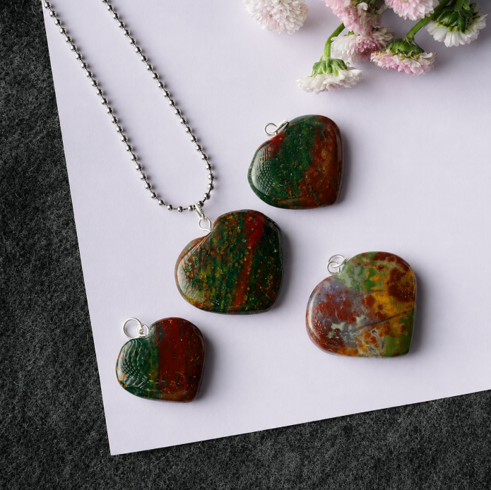 Fancy Jasper Heart Pendant