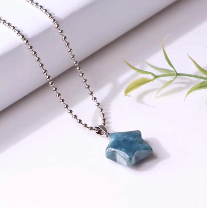 Moss Agate Star Pendant