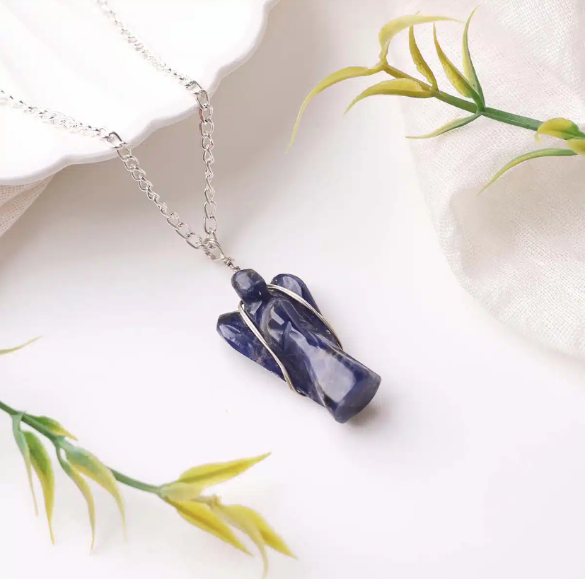 Sodalite Angel 1 Inch Pendant