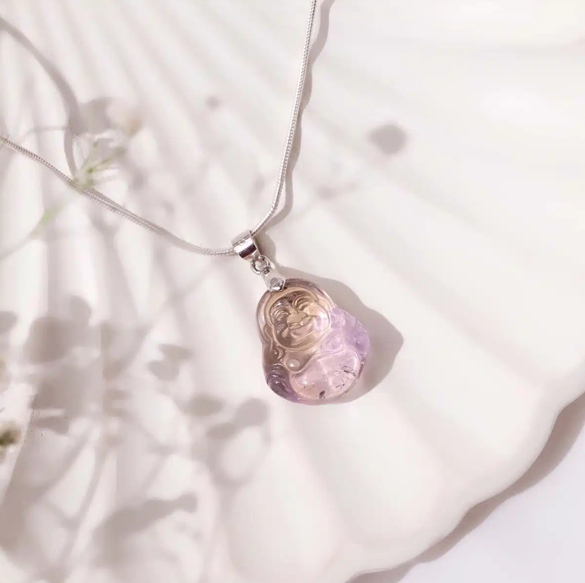 Ametrine Buddha Pendant Silver