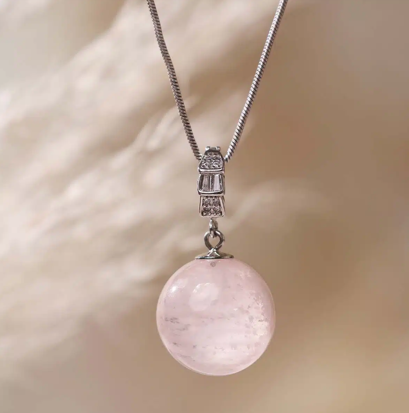 Snowflake Garden Ball Silver Pendant
