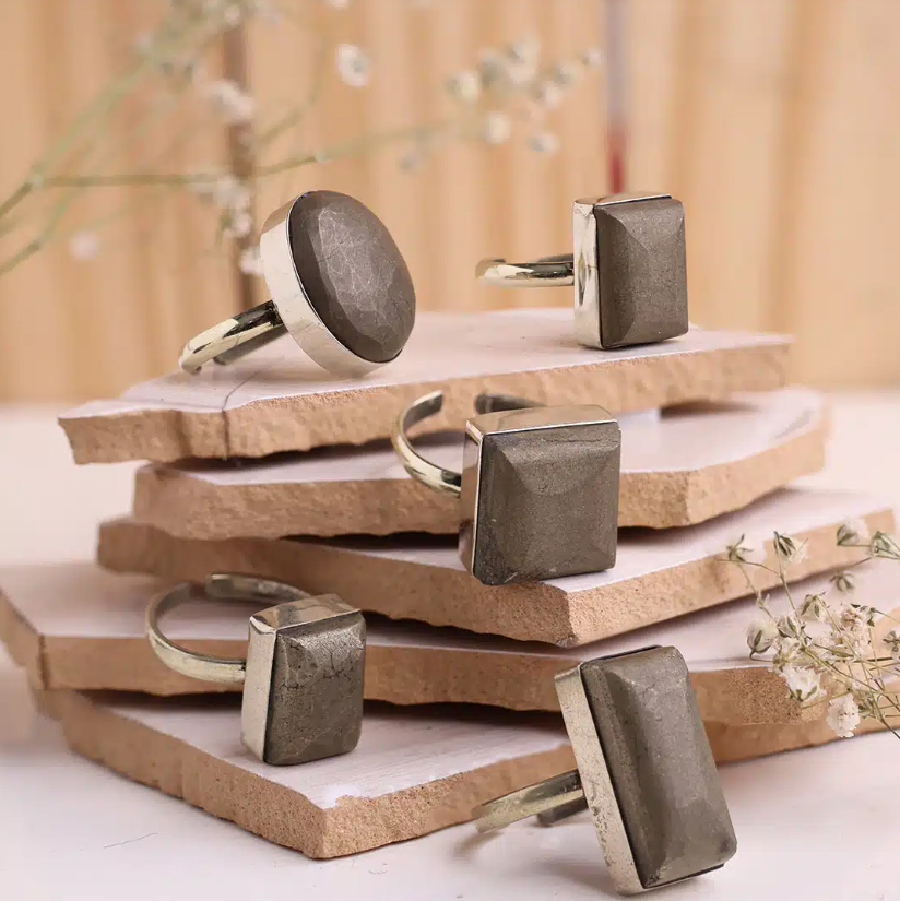Pyrite Stone Ring