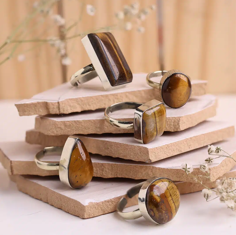 Tiger Eye Stone Rings