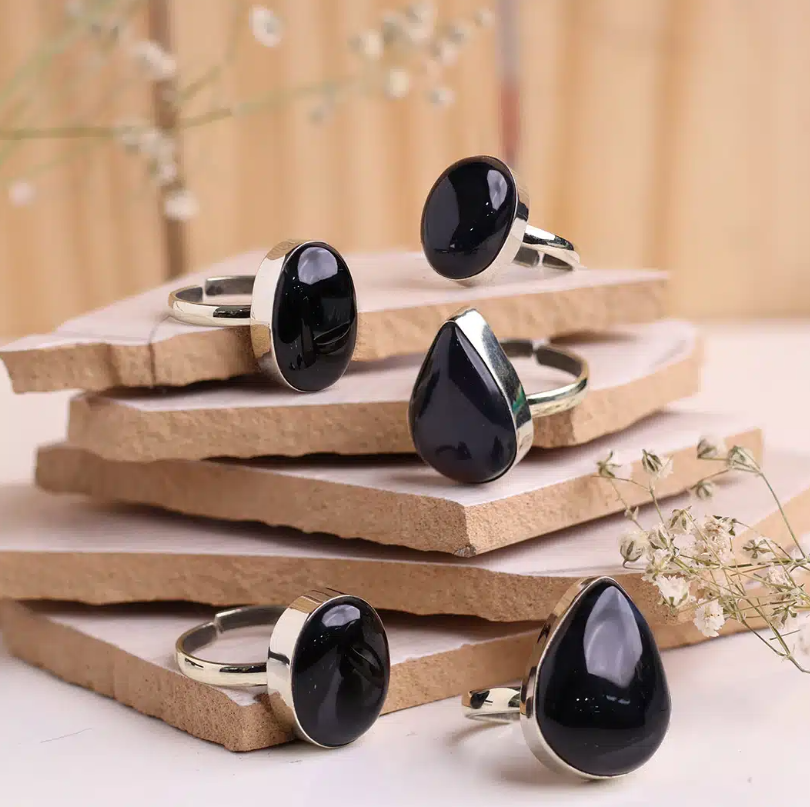 Black Onyx Stone Ring