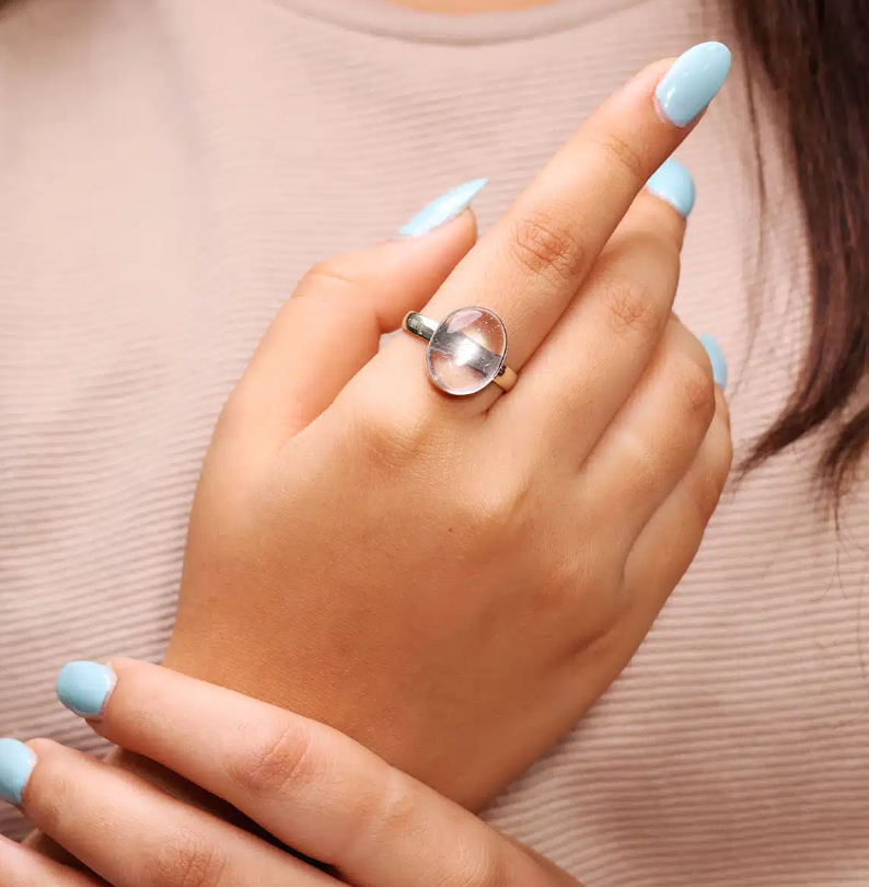 Clear Quartz Oval Ring