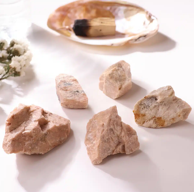 Peach Moonstone Raw Stone