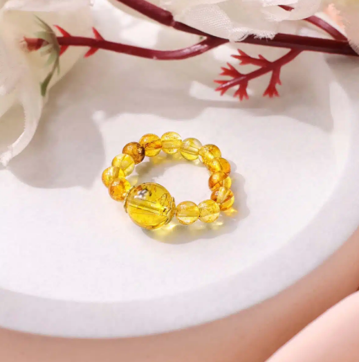 Citrine Beads Ring