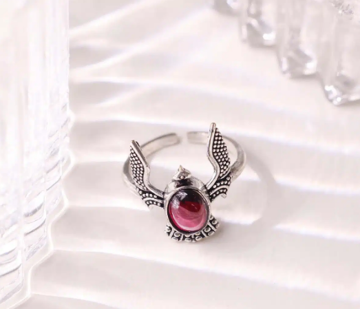 Garnet Eagle Ring