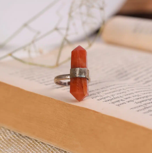 Red Carnelian Double Terminator Pencil Ring