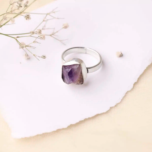 Amethyst Raw Ring