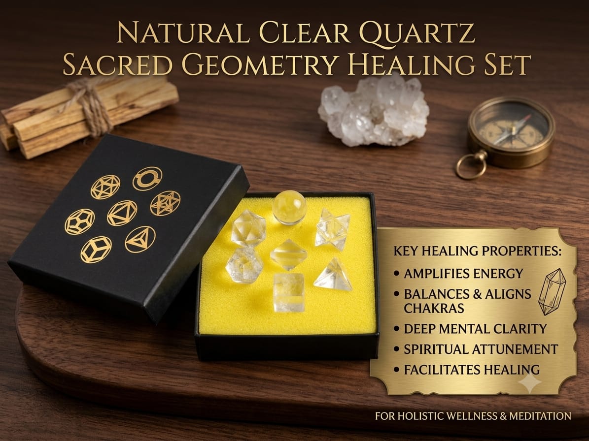 NATURAL QUARTZ SACRED GEOMETRY HEALING SET