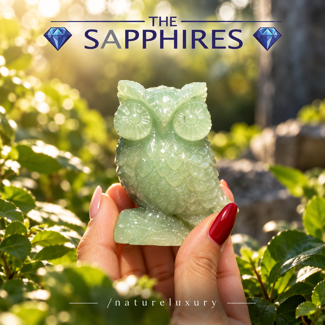 GREEN AVENTURINE OWL