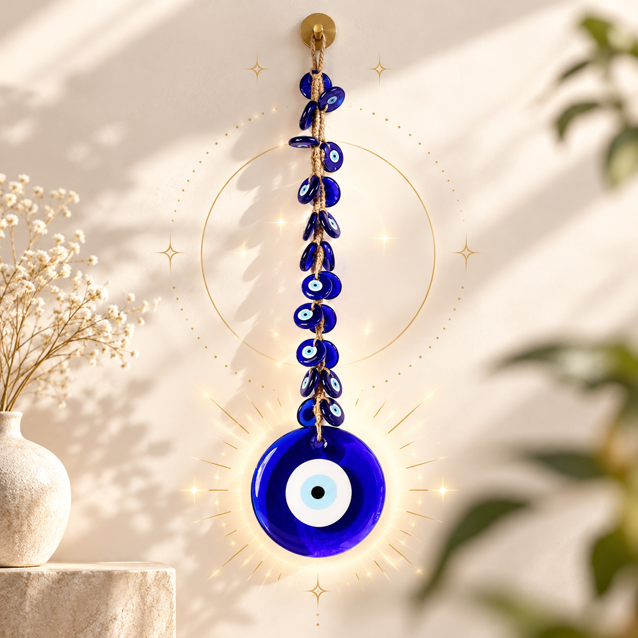 EVIL EYE JUTE ROPE HANGING